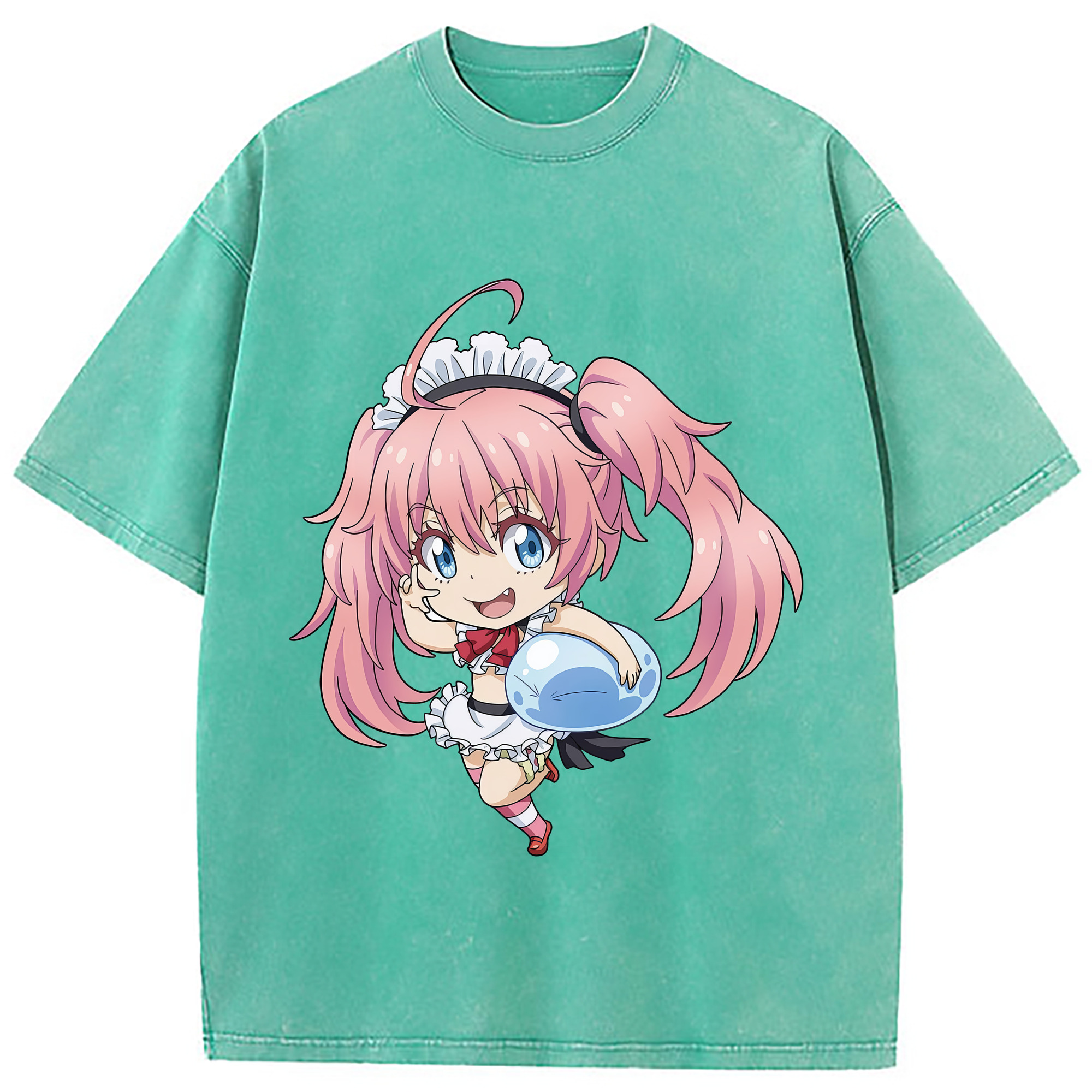 （画像用） 転スラ Regarding Reincarnated to Slime 綿100% ヴィンテージ風 半袖Tシャツ（フロントプリント）